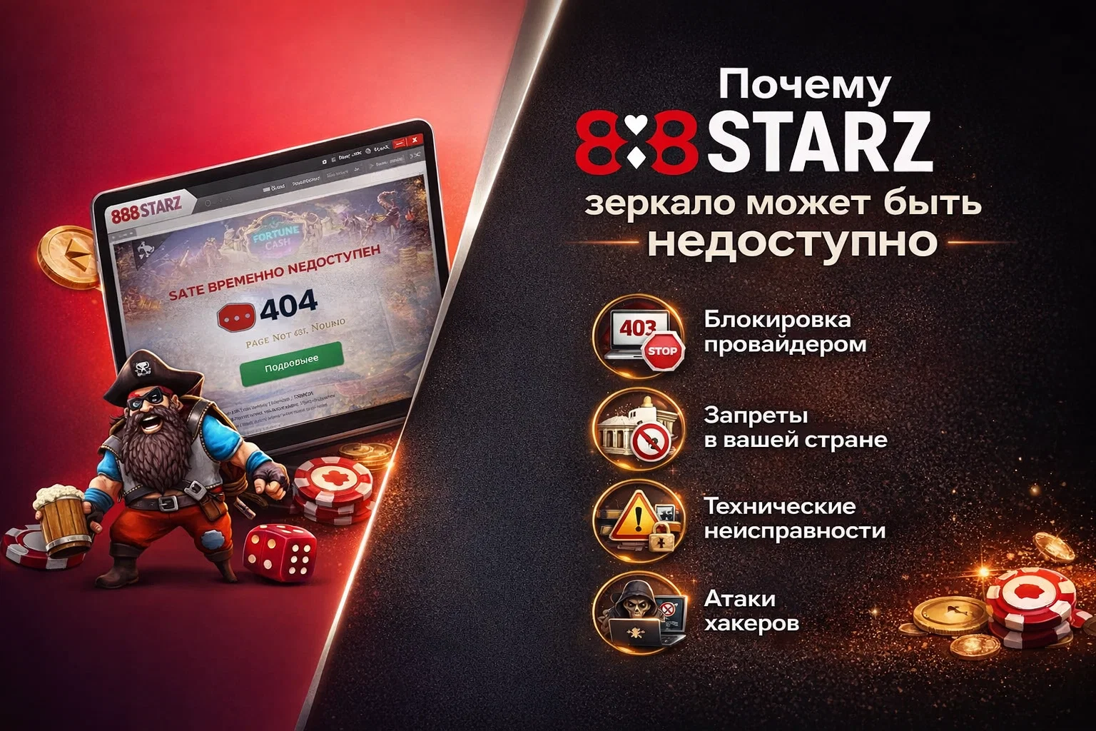 Почему 888Старз зеркало может быть недоступно
